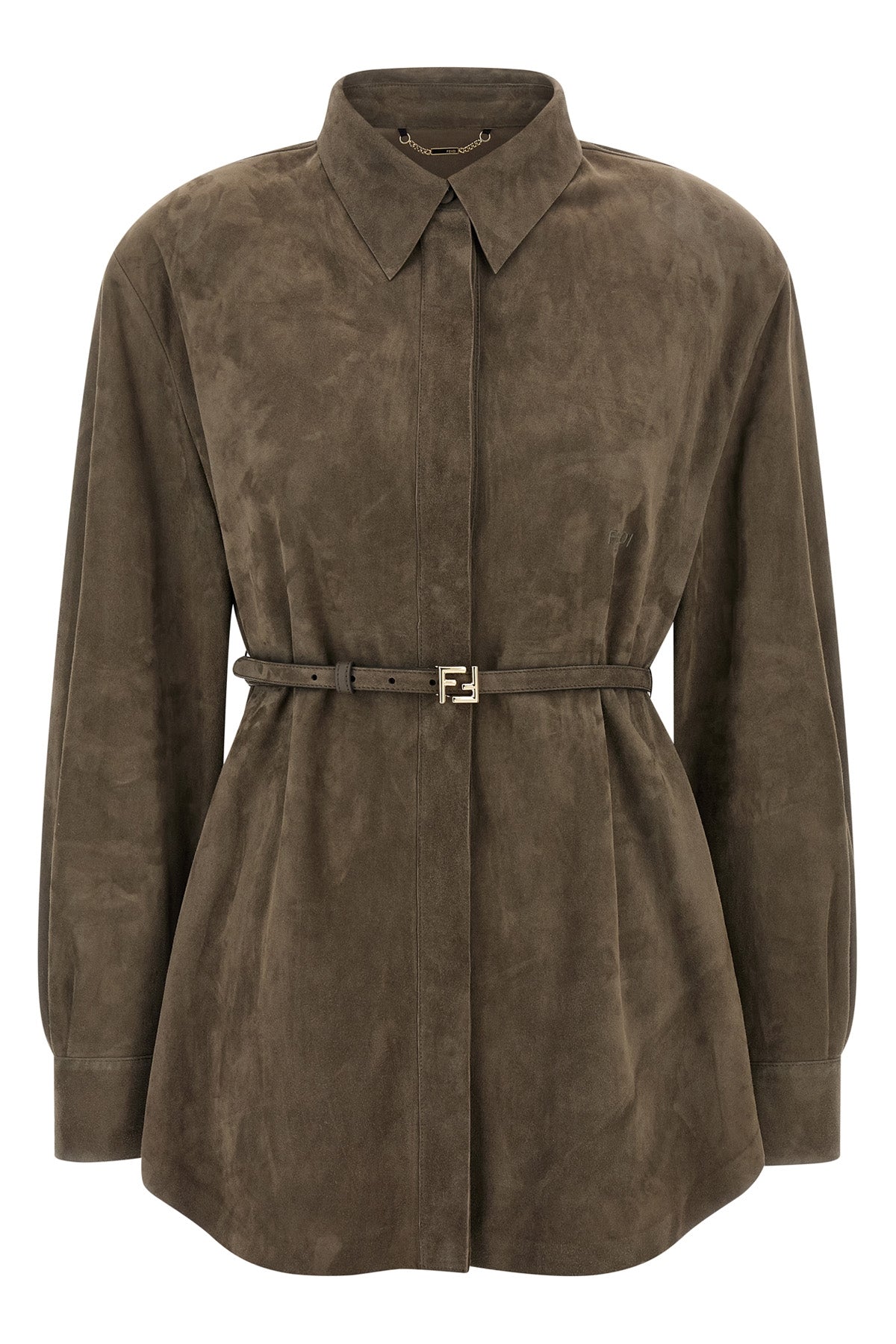 FENDI Suede shirt For Women 100% lamb leather (Ovis Aries)