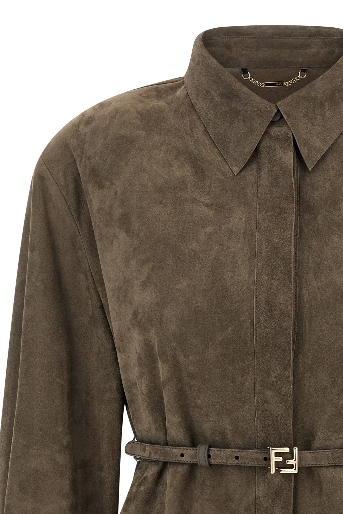 FENDI Suede shirt For Women 100% lamb leather (Ovis Aries)