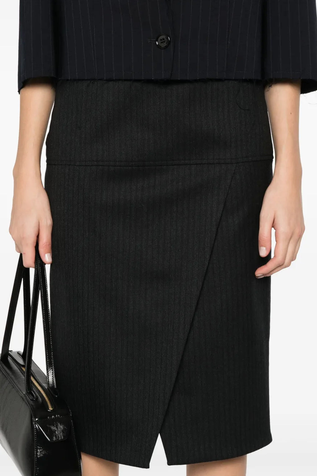 FENDI Pinstriped wool skirt For Women 97% virgin wool 2% elastane 1% polyester