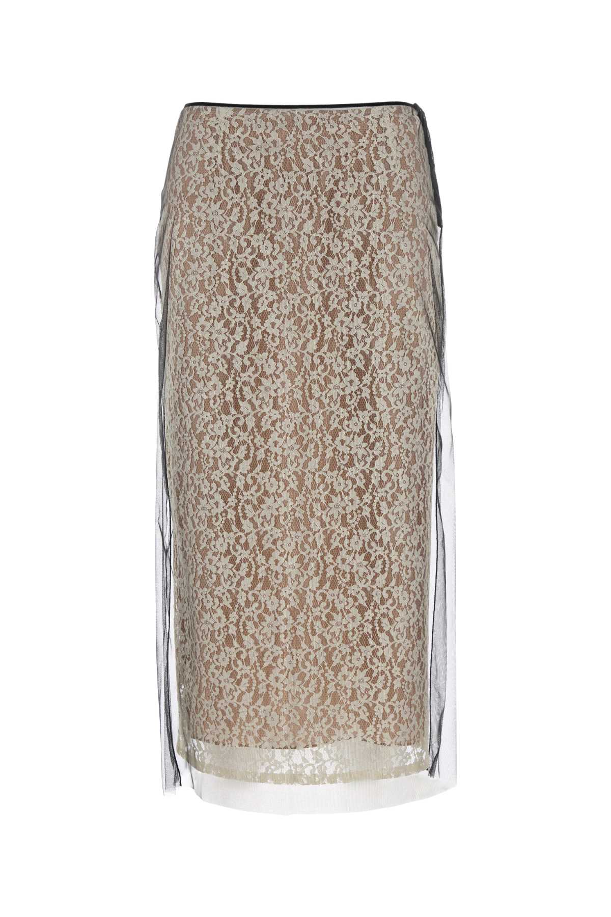 FENDI LACE MESH SKIRT For Women Exterior: 100% Nylon Lining: 100% Silk