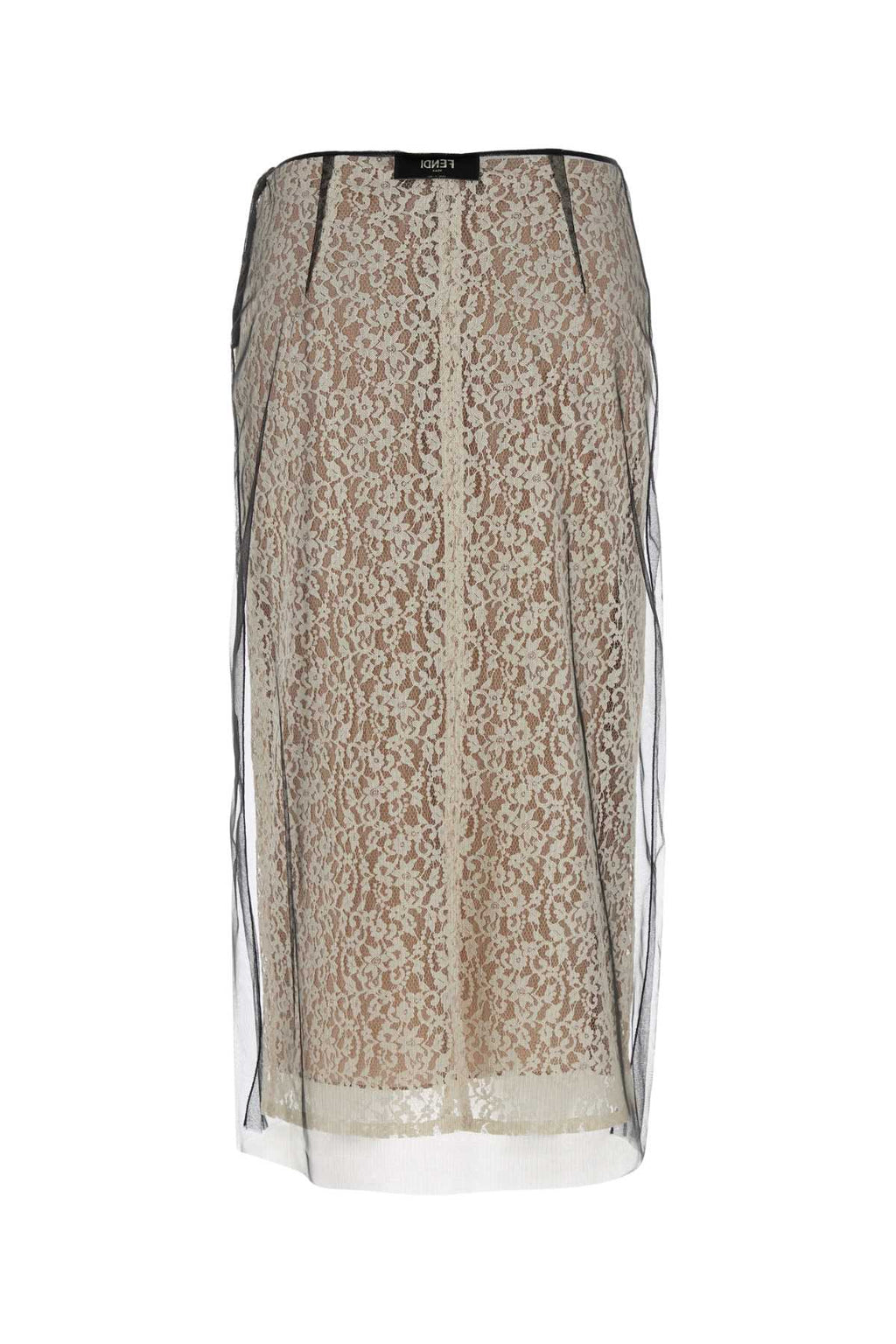 FENDI LACE MESH SKIRT For Women Exterior: 100% Nylon Lining: 100% Silk