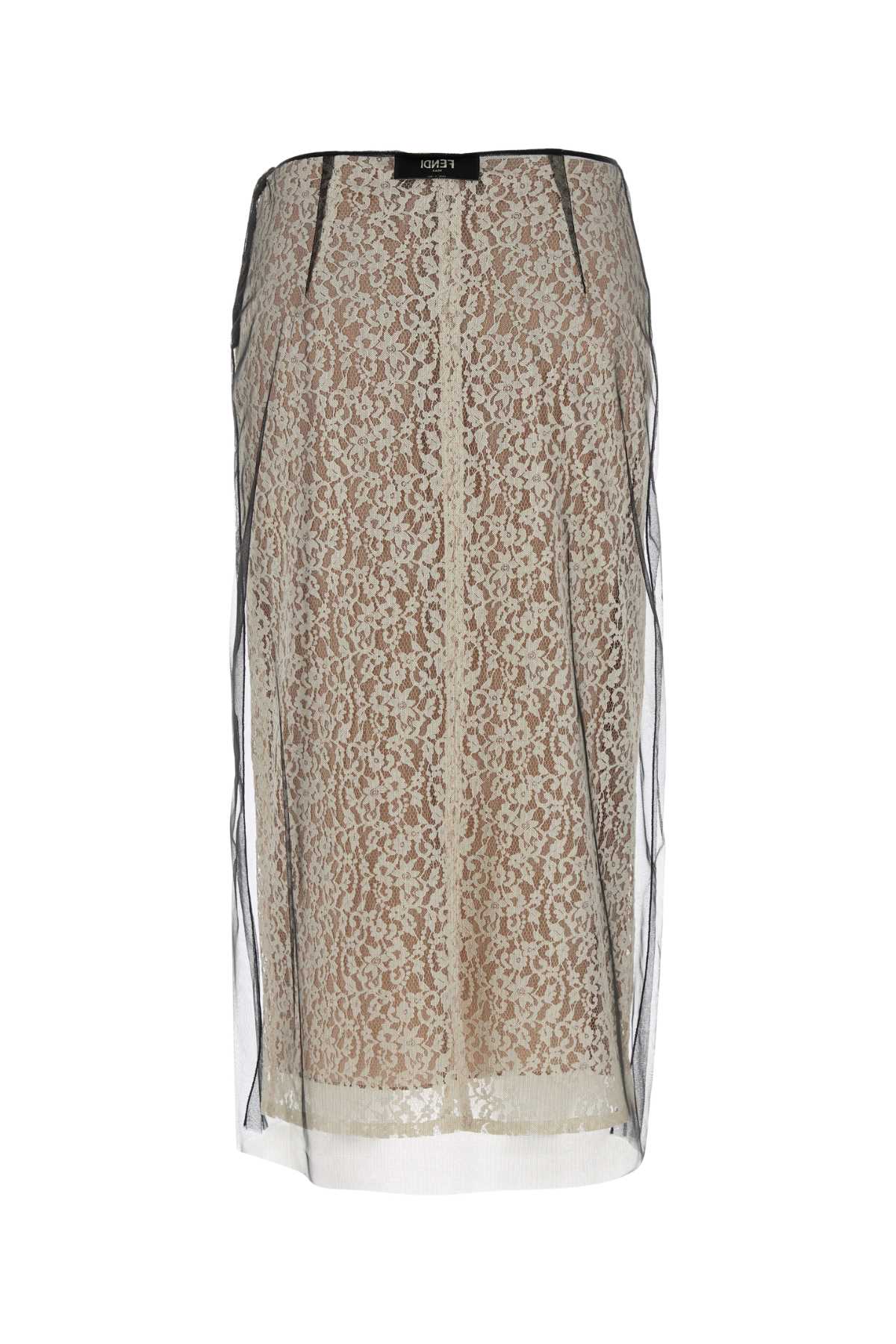 FENDI LACE MESH SKIRT For Women Exterior: 100% Nylon Lining: 100% Silk