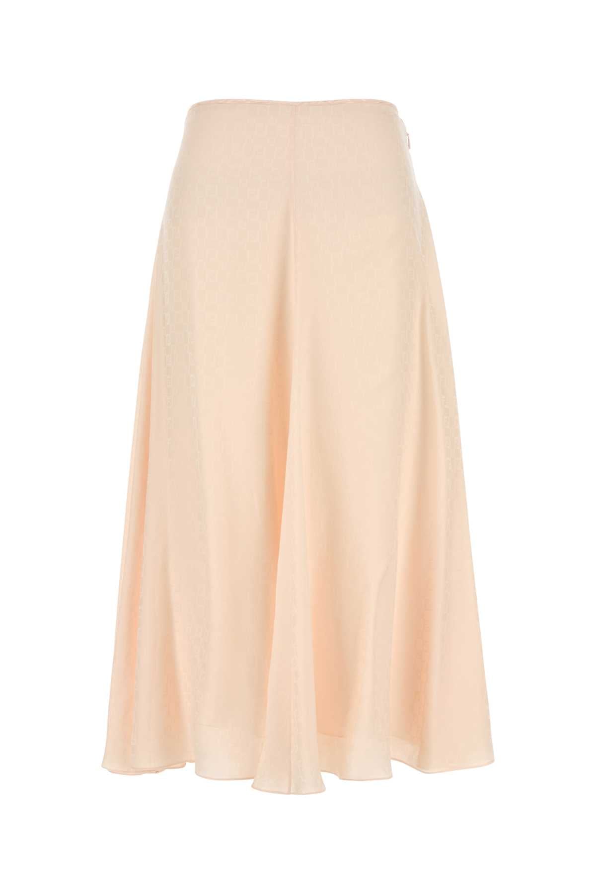 FENDI FF LOGO SILK SKIRT For Women Exterior: 100% Silk