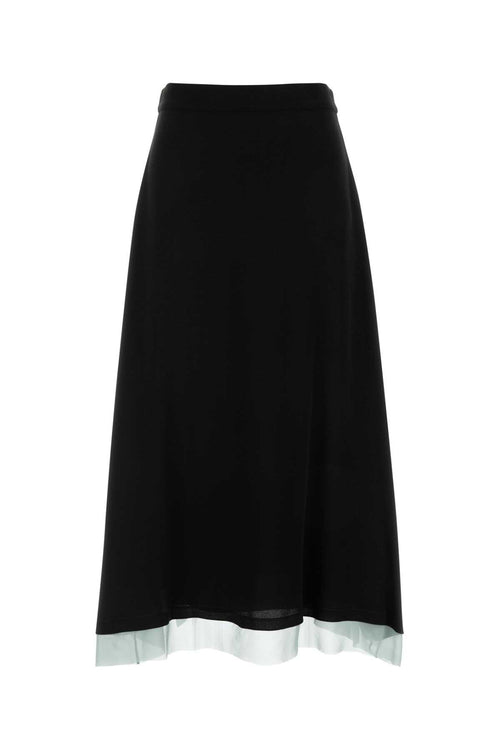 FENDI BLACK WRAP SKIRT For Women Exterior: 100% Silk
