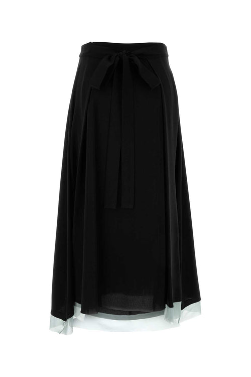 FENDI BLACK WRAP SKIRT For Women Exterior: 100% Silk