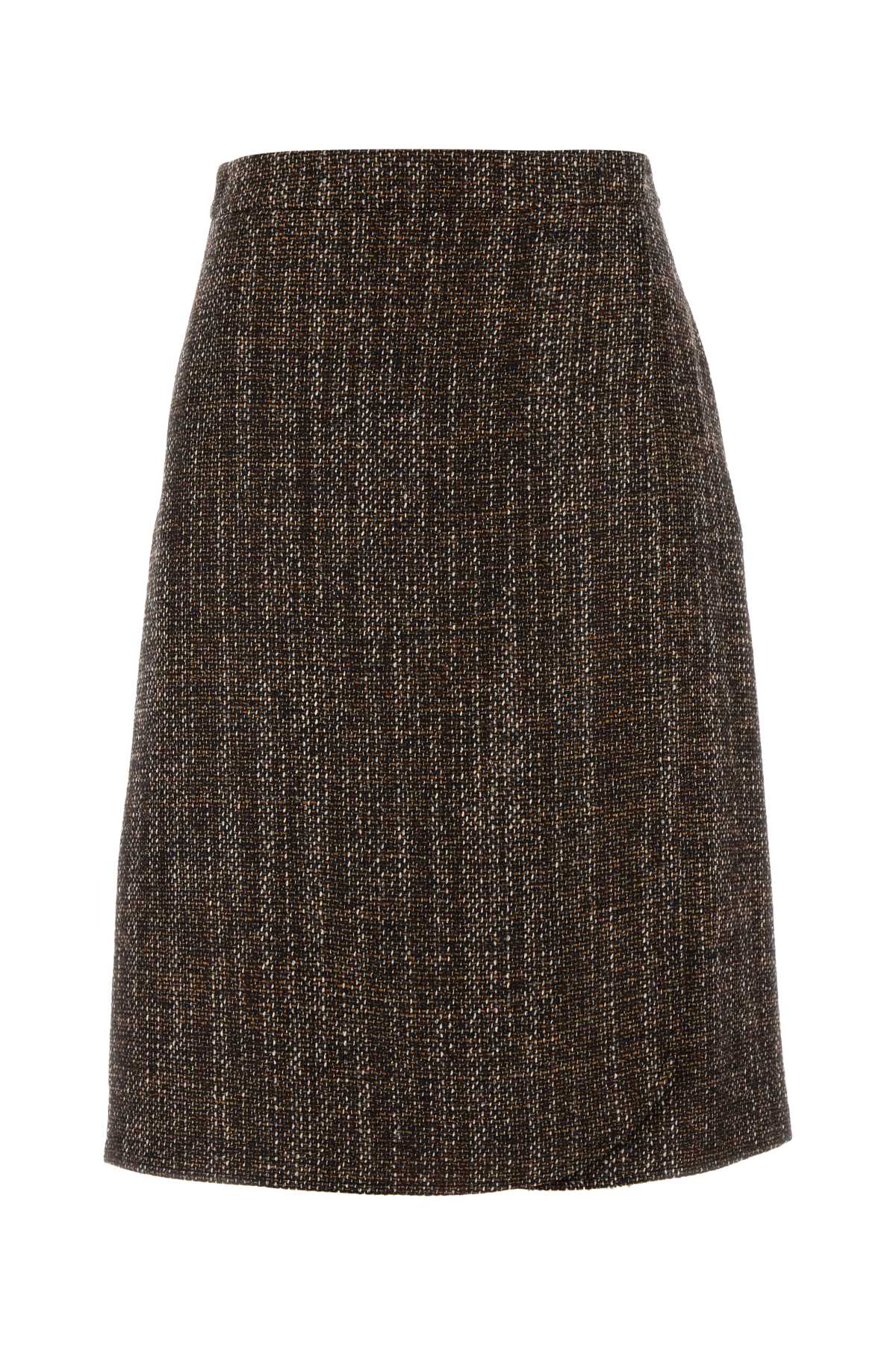 FENDI GONNA TAILORING TWEE For Women Exterior: 43% Wool 40% Alpaca 17% Nylon Lining: 100% Silk