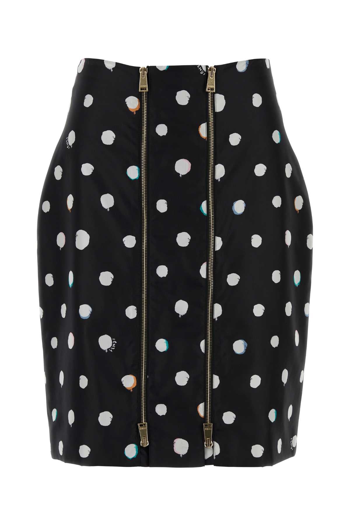 FENDI GONNA DOTS NERA For Women Exterior: 100% Silk