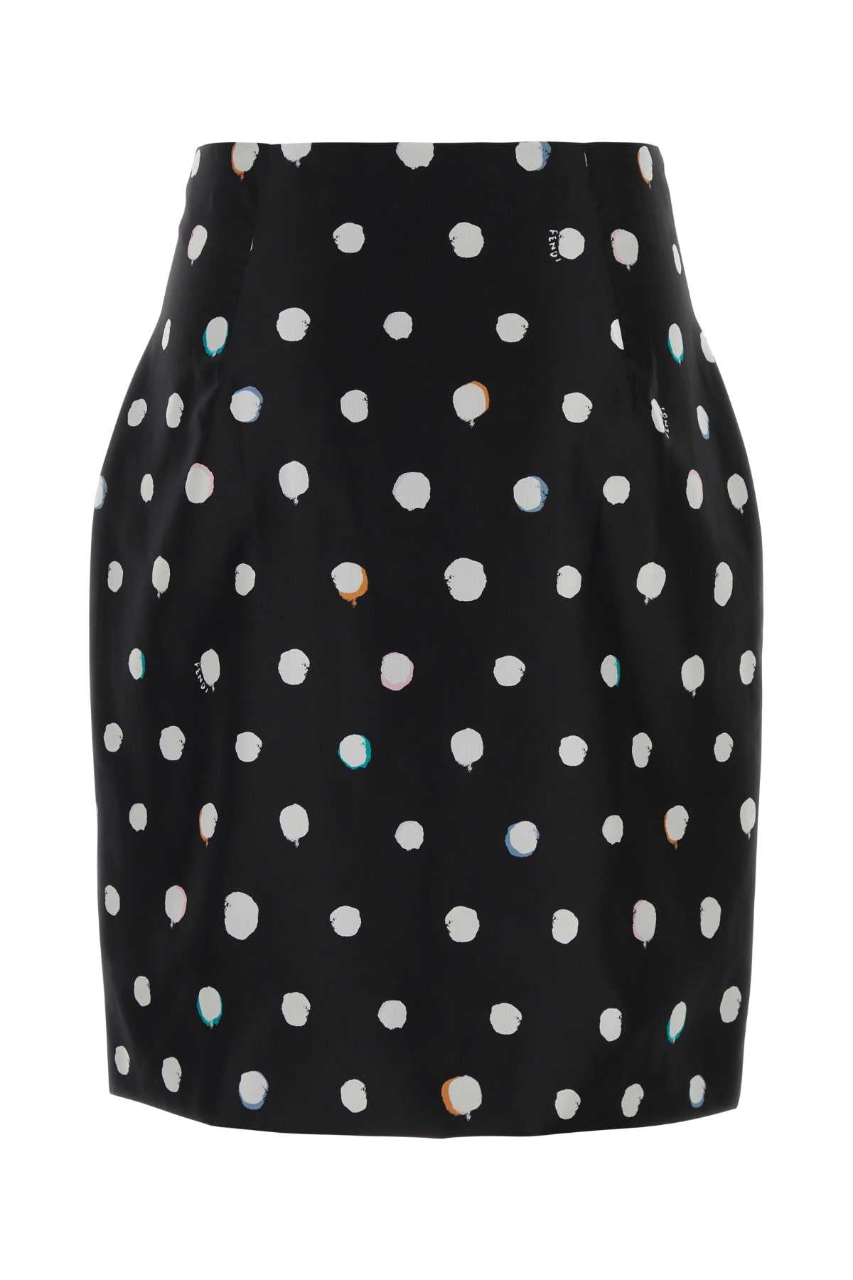 FENDI GONNA DOTS NERA For Women Exterior: 100% Silk