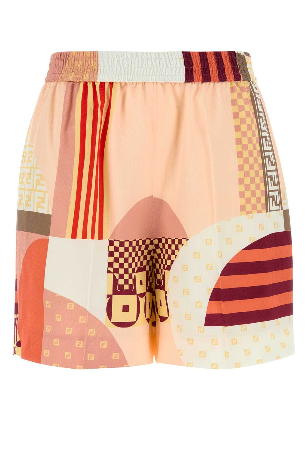FENDI SHORTS PATCHWORK CREPE SATIN For Women Exterior: 100% Silk