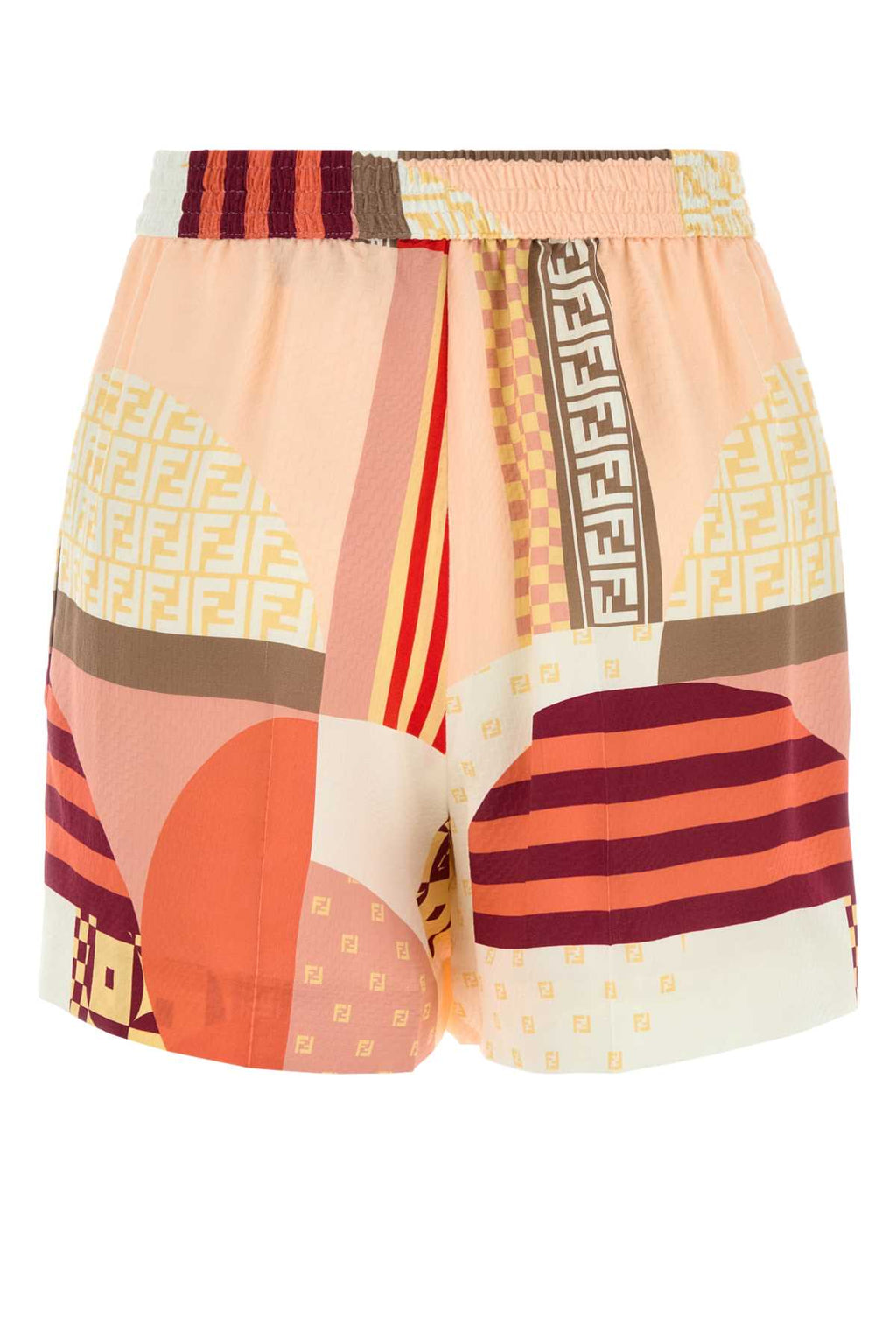 FENDI SHORTS PATCHWORK CREPE SATIN For Women Exterior: 100% Silk