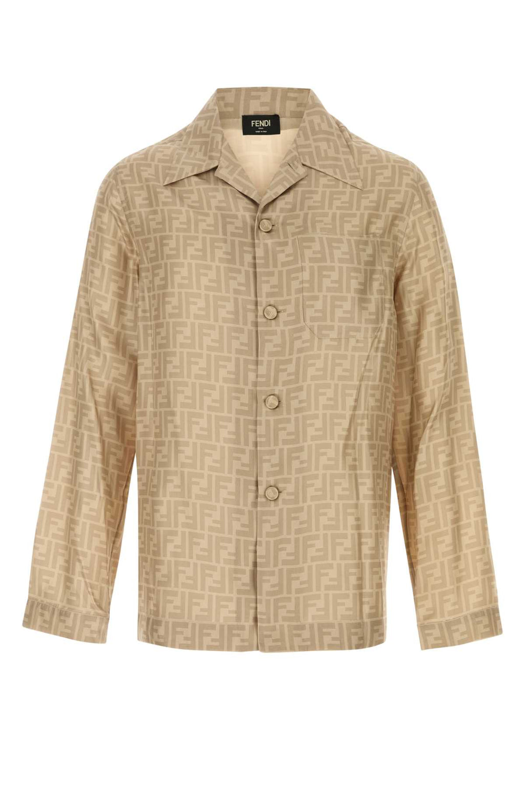 FENDI CAMICIA SILK FF LONG SLEEVE For Men Exterior: 100% Silk