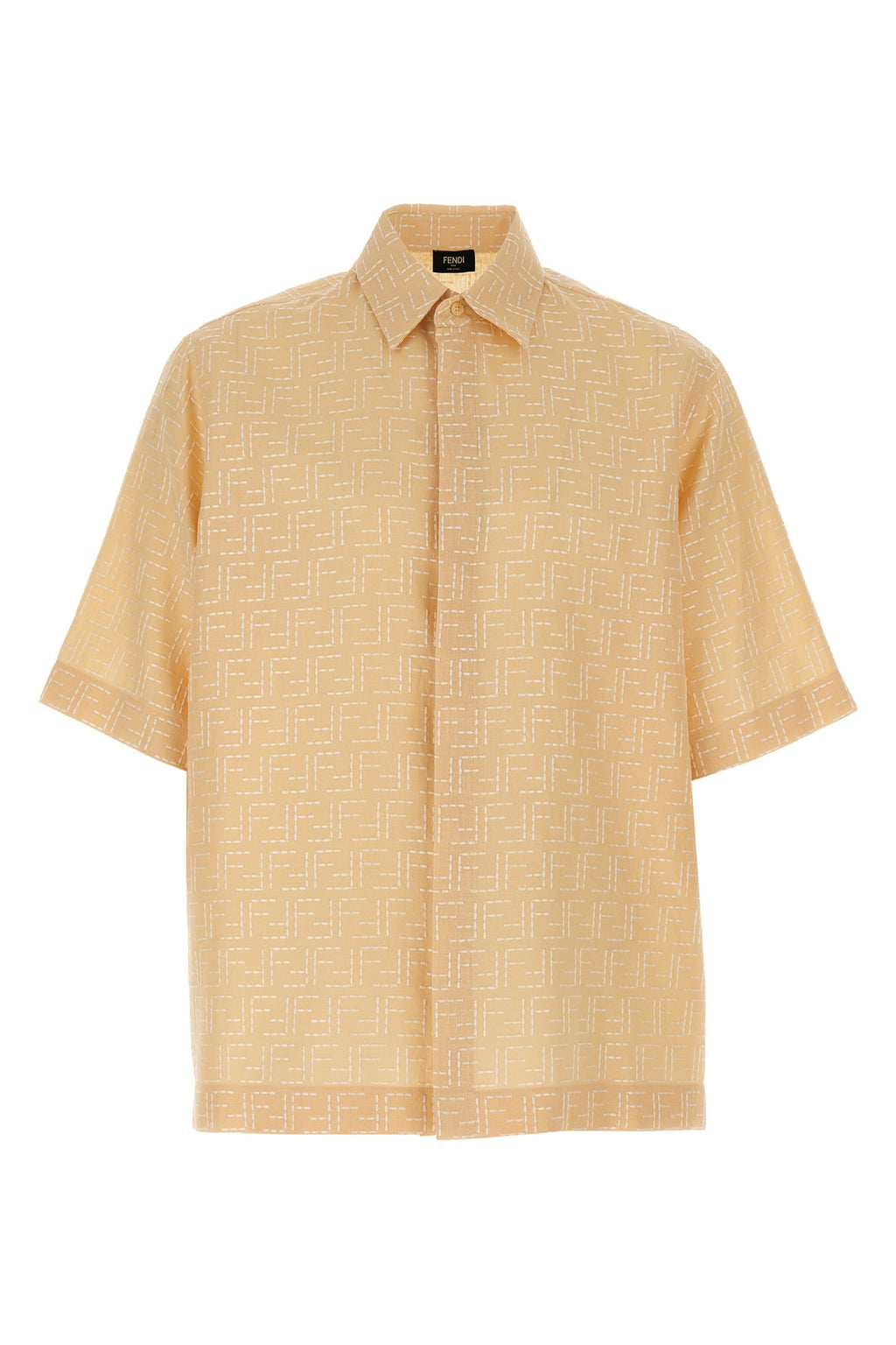 FENDI FF Jacquard Shirt For Men 83% linen, 17% cotton