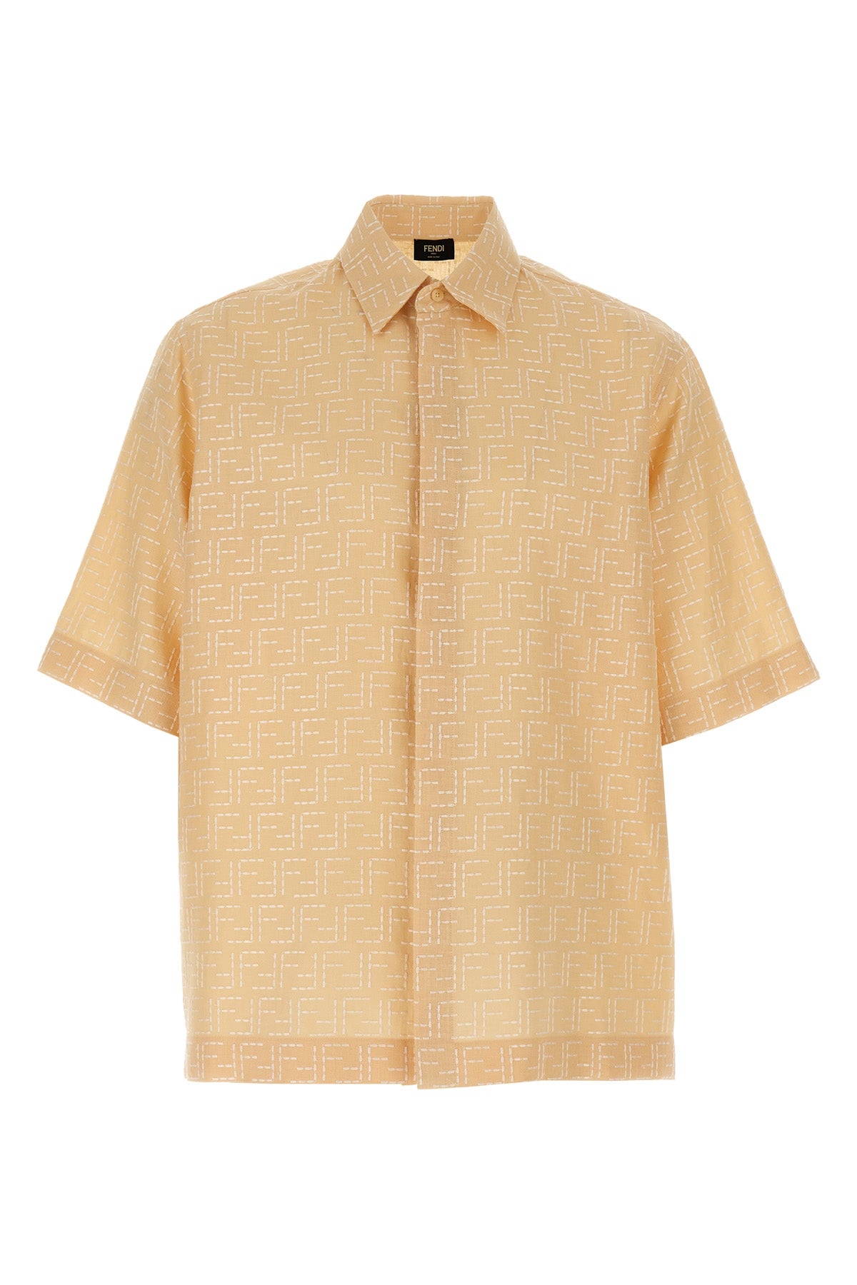 FENDI FF Jacquard Shirt For Men 83% linen, 17% cotton