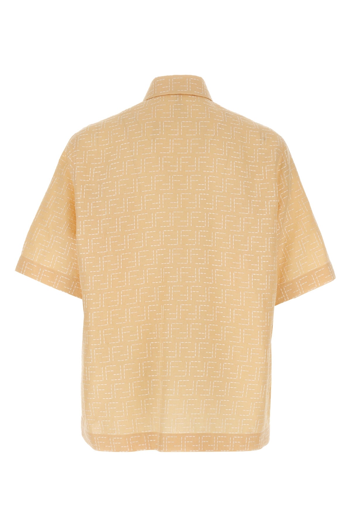 FENDI FF Jacquard Shirt For Men 83% linen, 17% cotton