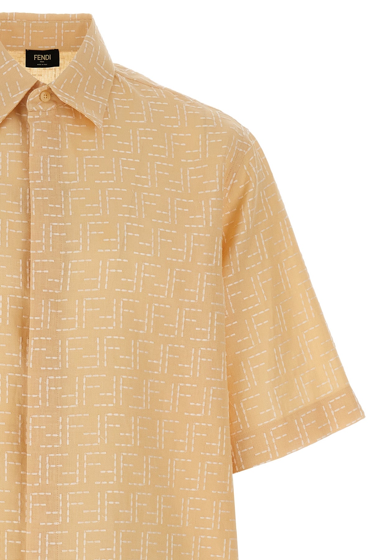 FENDI FF Jacquard Shirt For Men 83% linen, 17% cotton