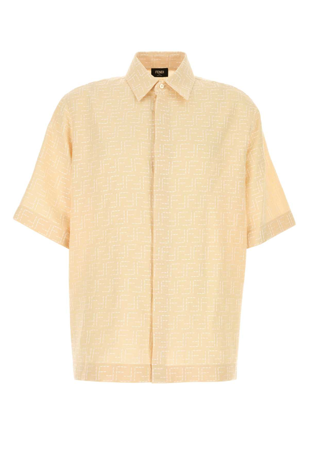 FENDI SHIRT LINEN FF JACQ ALLOVER For Men Exterior: 83% Linen 17% Cotton