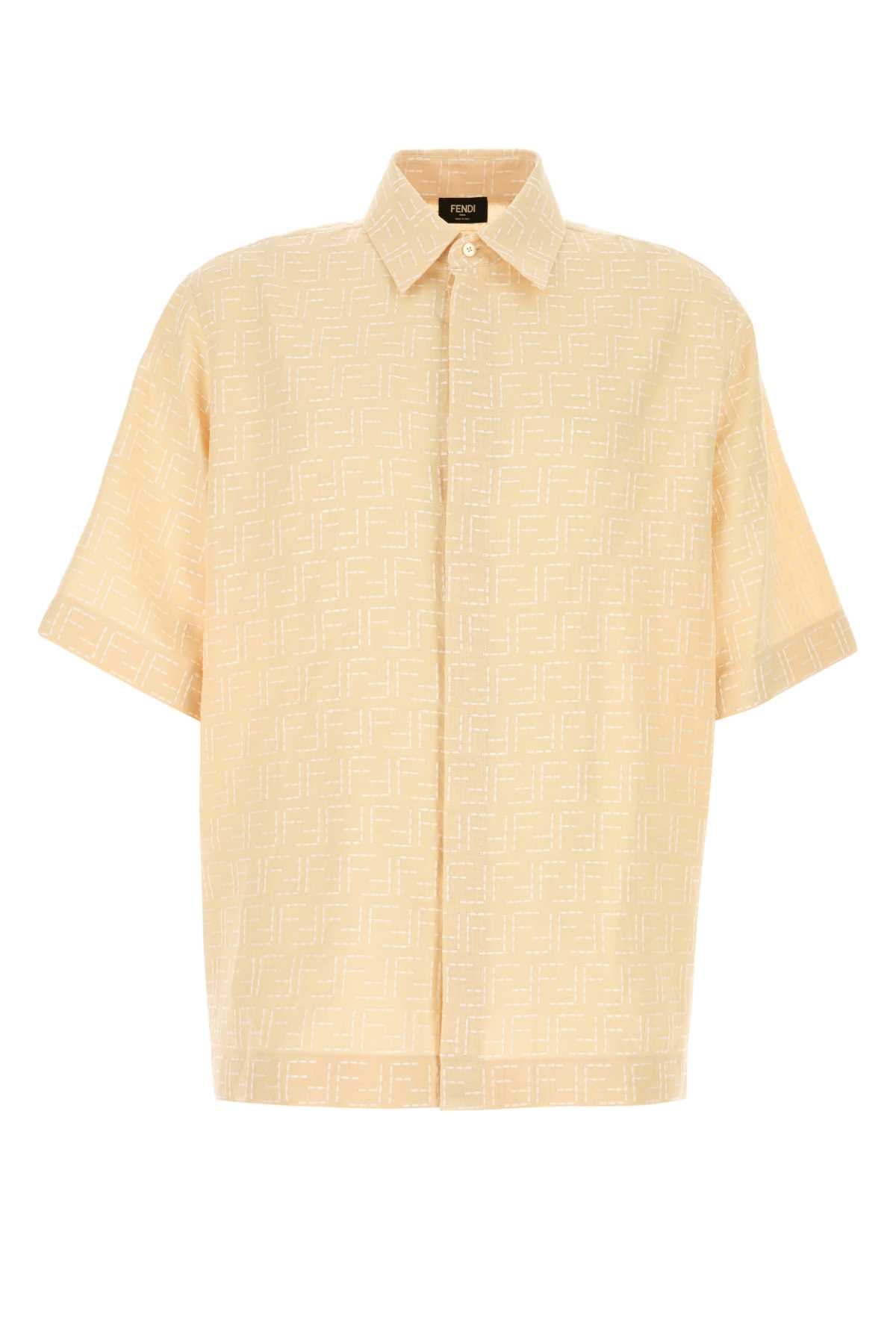 FENDI SHIRT LINEN FF JACQ ALLOVER For Men Exterior: 83% Linen 17% Cotton