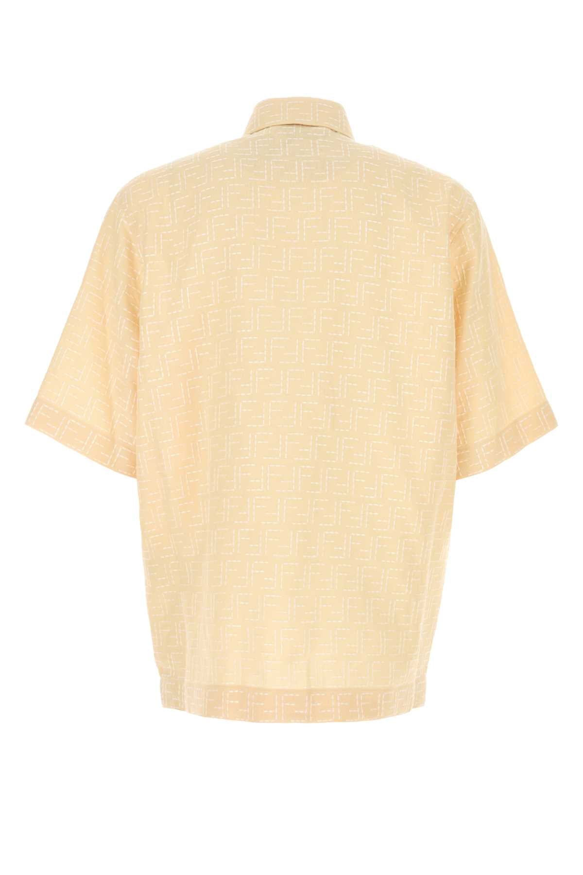 FENDI SHIRT LINEN FF JACQ ALLOVER For Men Exterior: 83% Linen 17% Cotton