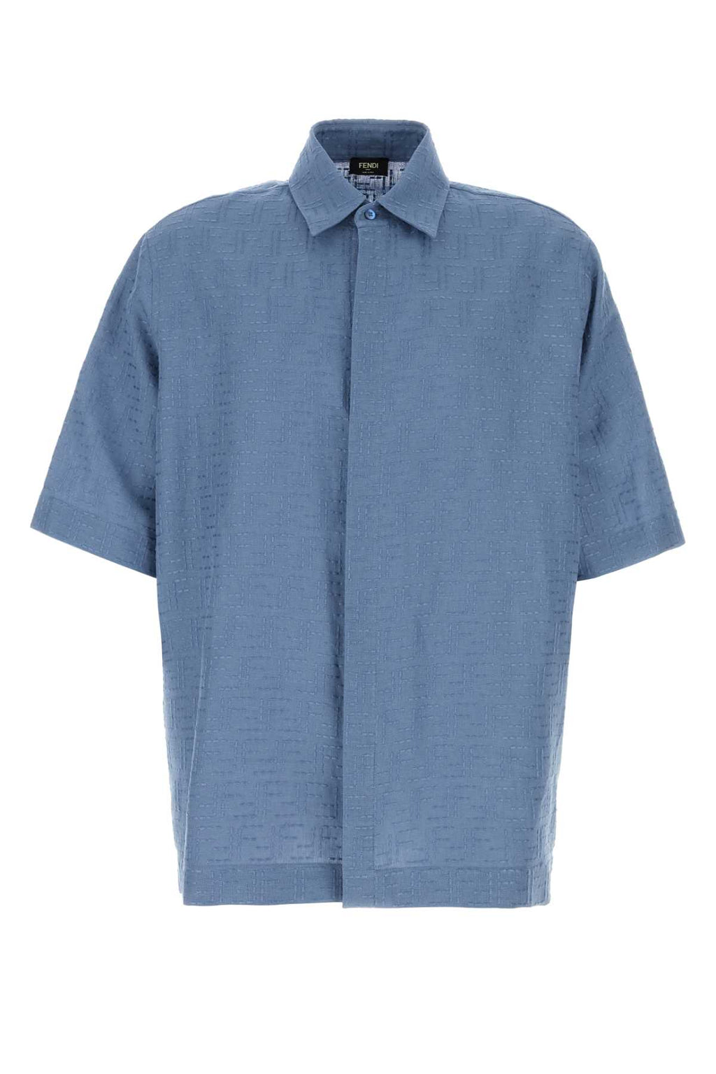 FENDI SHIRT LINEN FF JACQ ALLOVER For Men Exterior: 83% Linen 17% Cotton