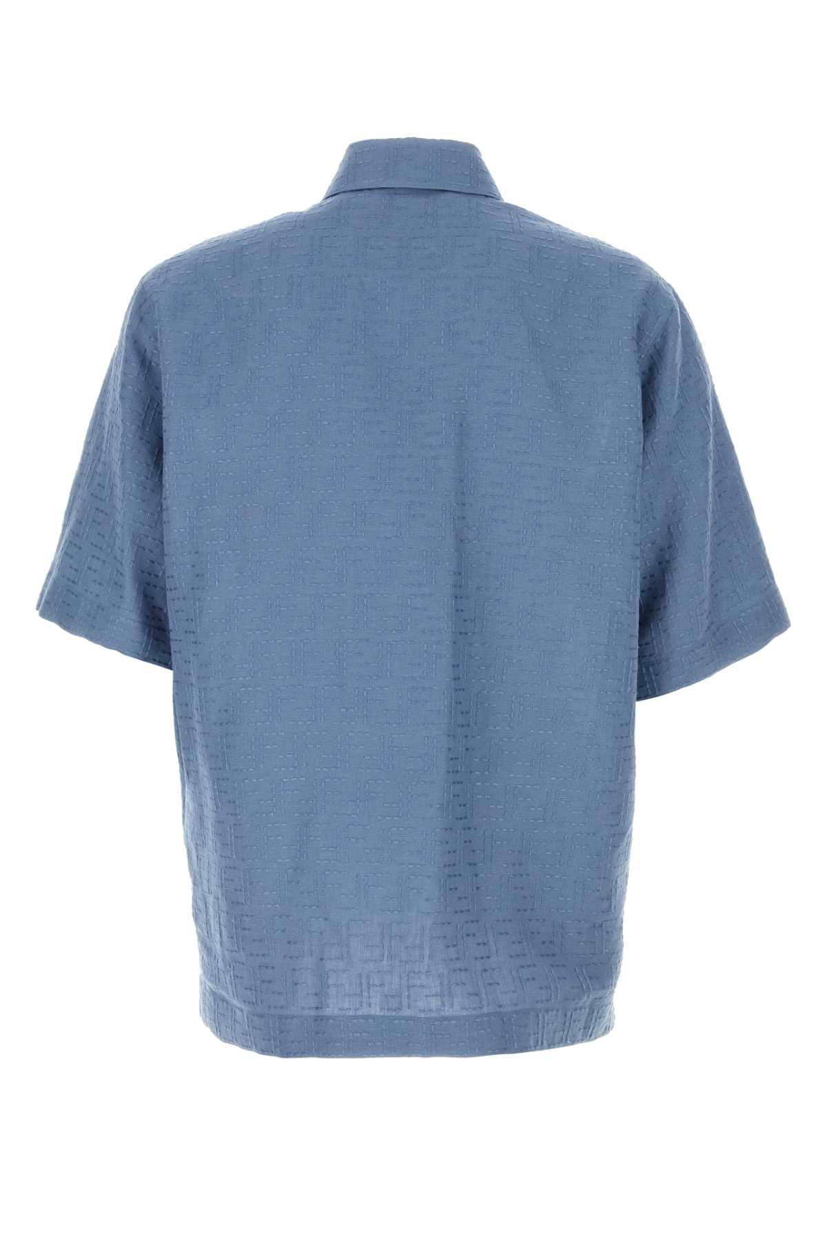 FENDI SHIRT LINEN FF JACQ ALLOVER For Men Exterior: 83% Linen 17% Cotton