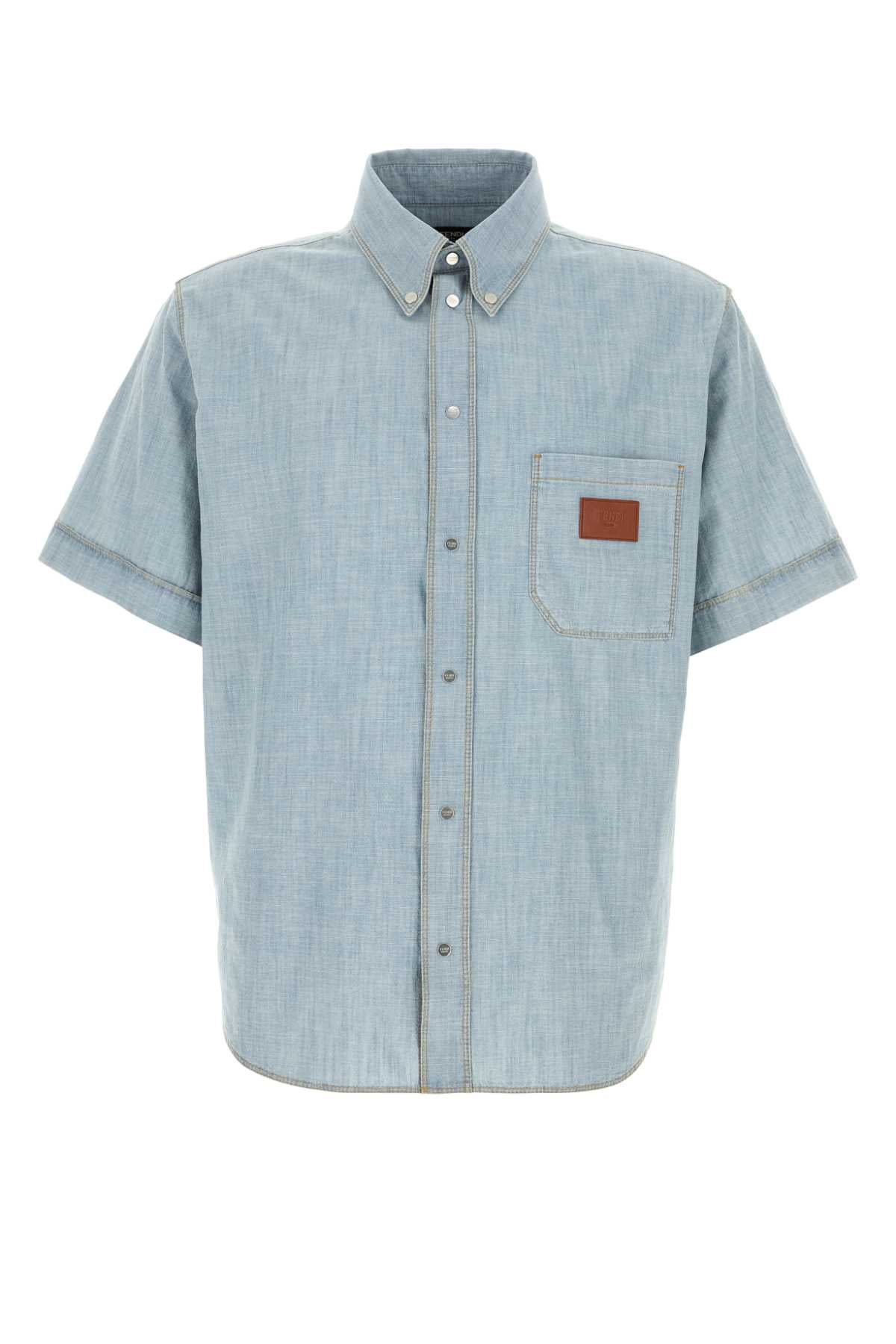 FENDI SHIRT CHAMBRAY For Men Exterior: 100% Cotton