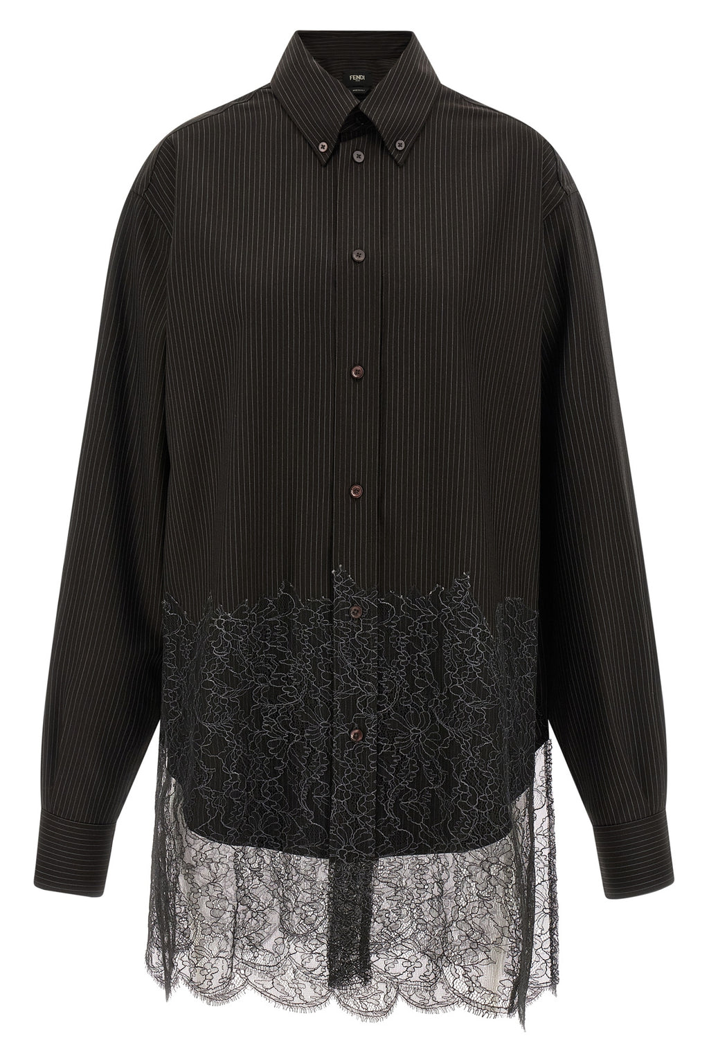 FENDI Wool and lace shirt For Men 100% virgin wool