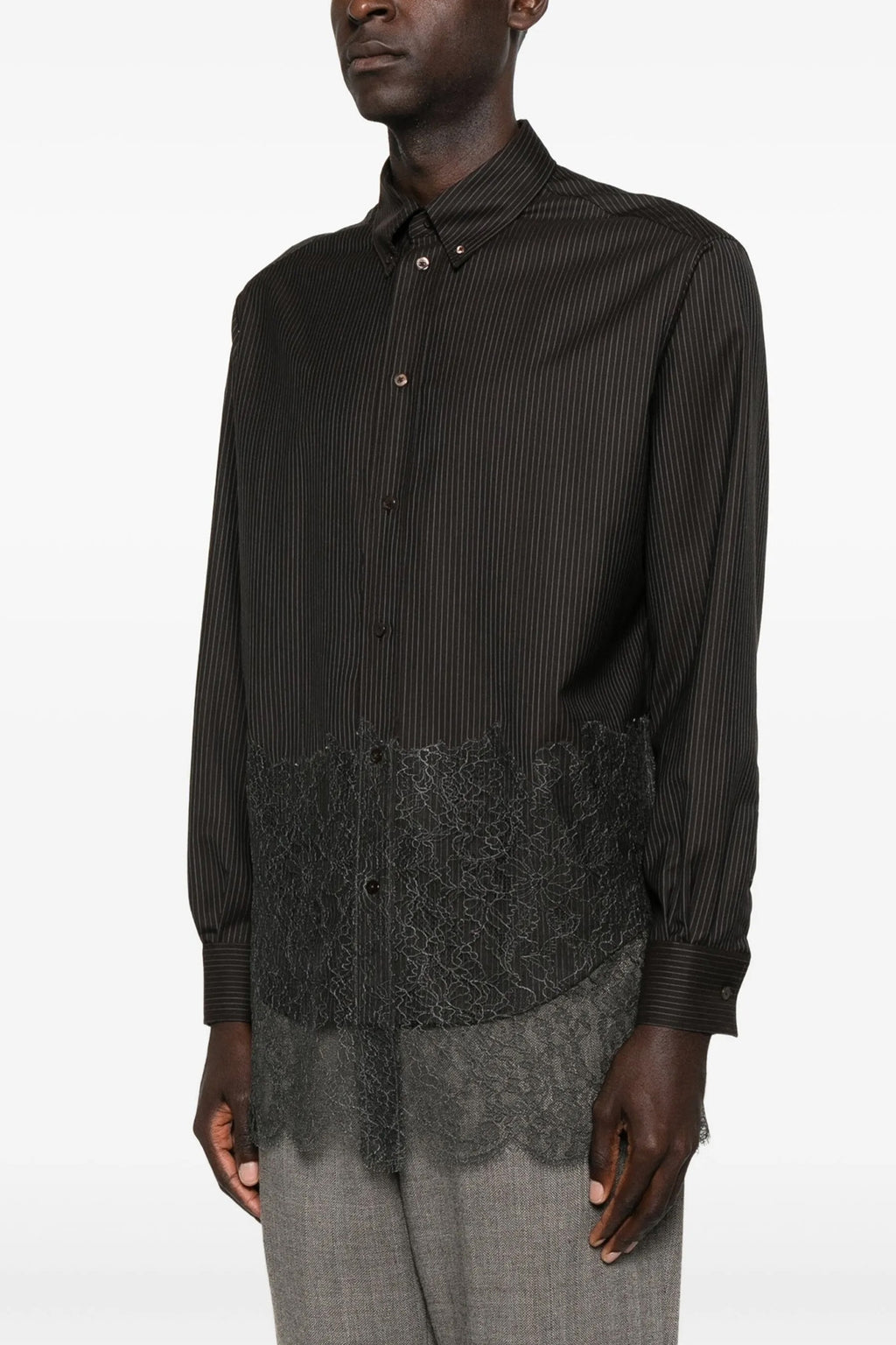 FENDI Wool and lace shirt For Men 100% virgin wool