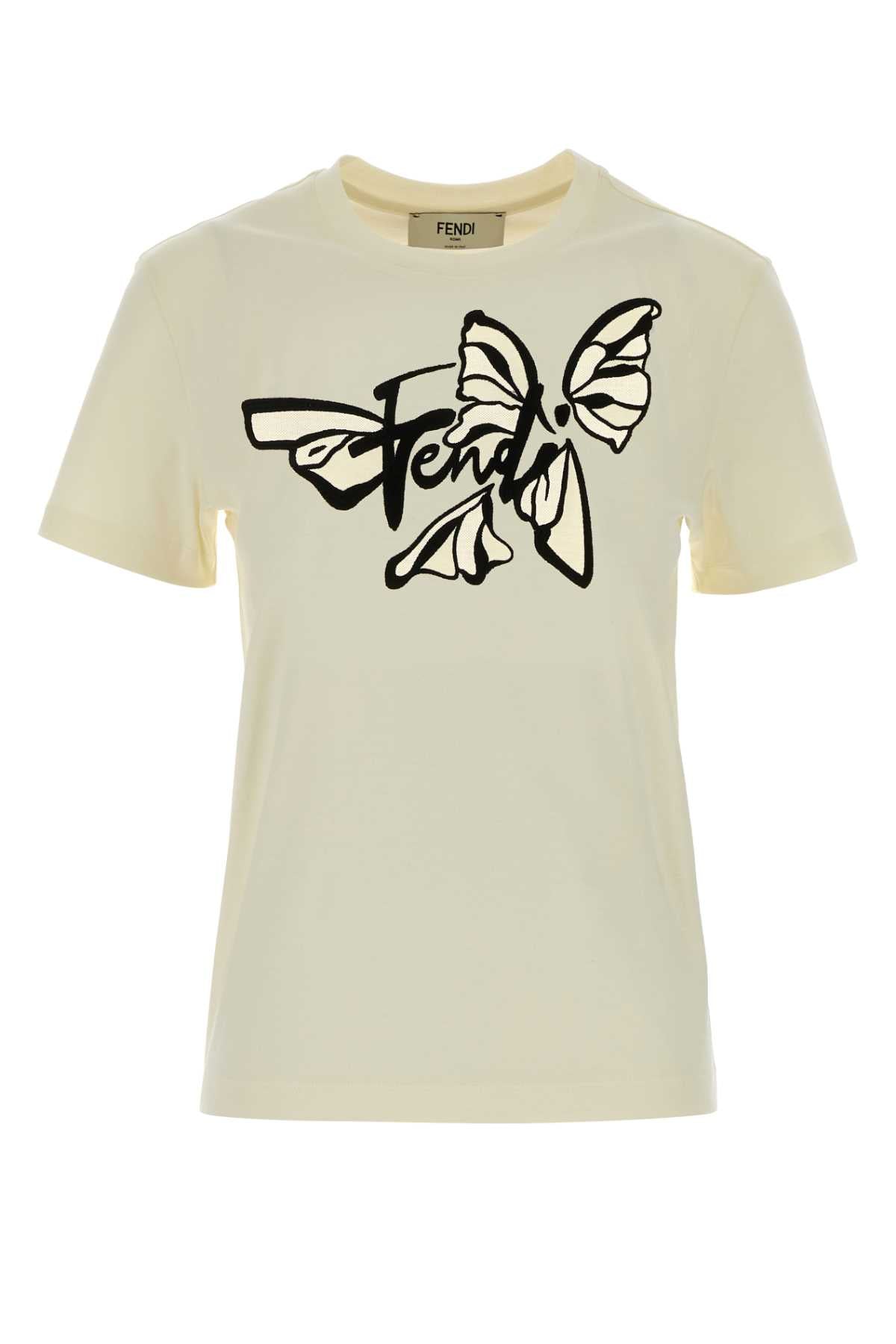 FENDI T-SHIRT NIGTHFLY COTTO For Women Exterior: 100% Cotton