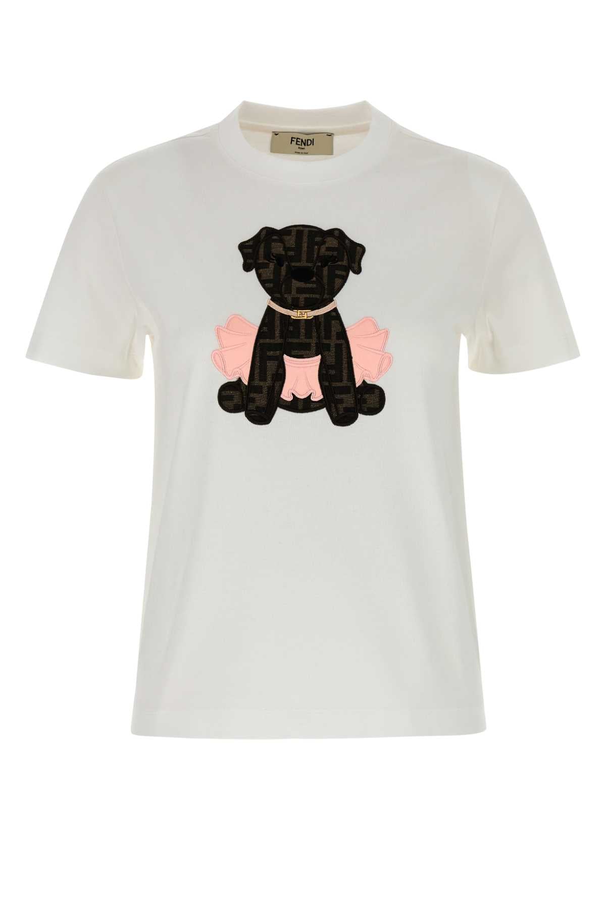 FENDI T-SHIRT ITINA CHARM CO For Women Exterior: 100% Cotton