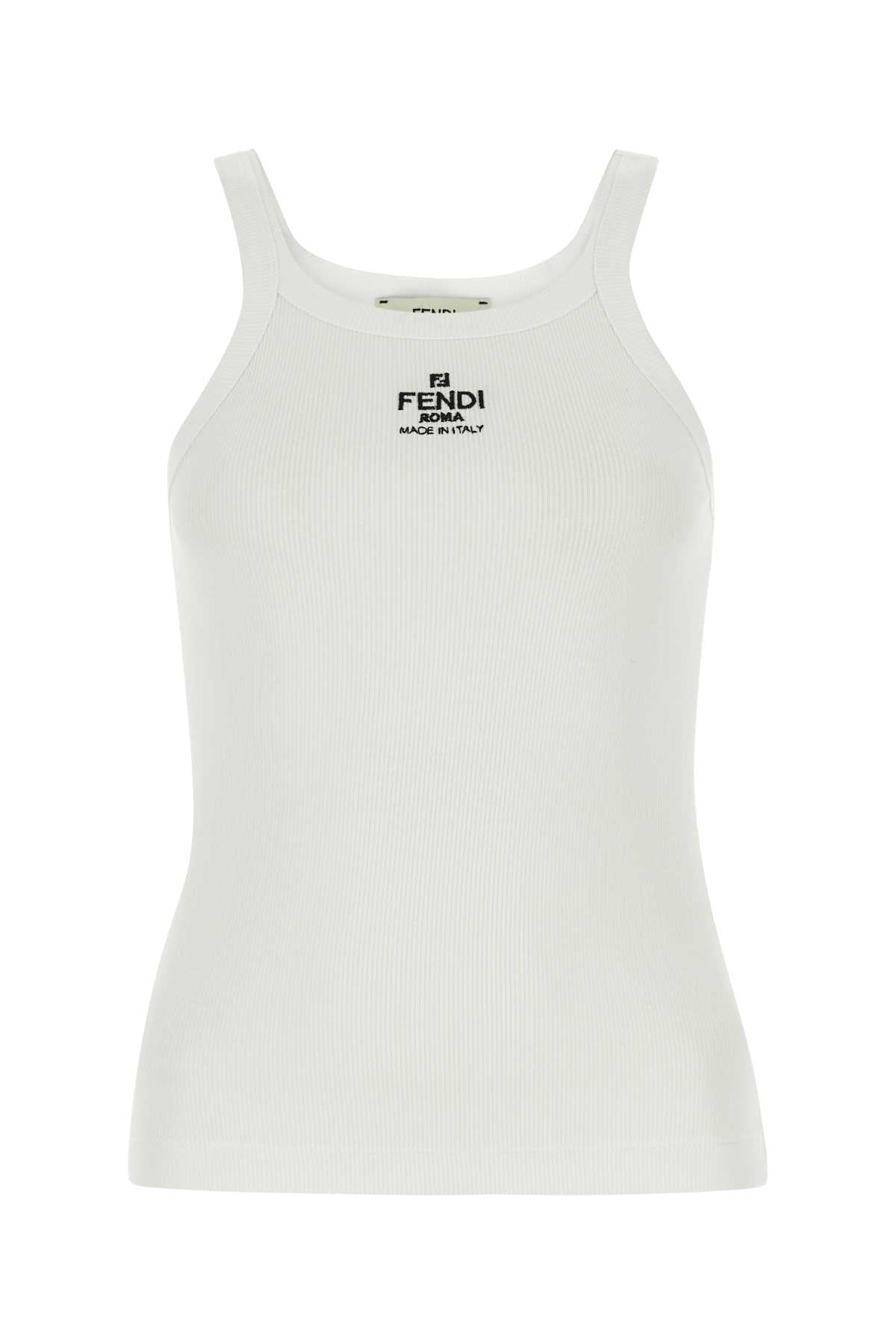 FENDI TOP FENDI RIBBED COTTON JERSEY For Women 94%CO,6%EA