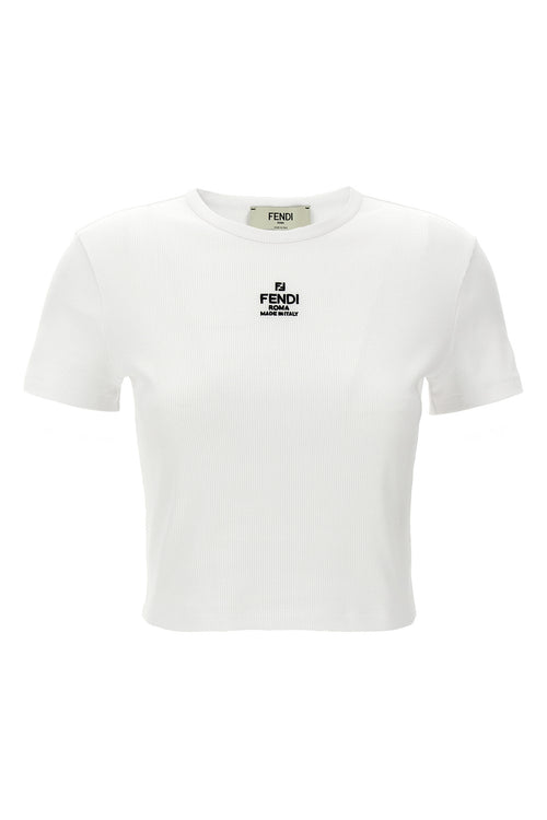FENDI 'Fendi' cropped T-shirt For Women 94% cotton, 6% elastane