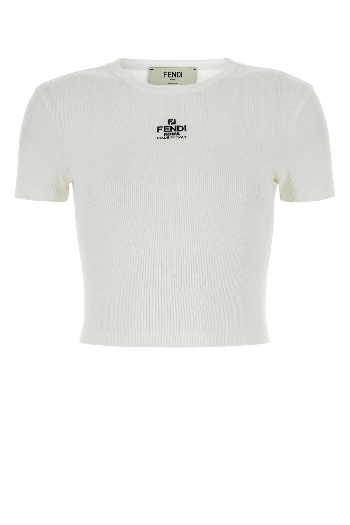 FENDI TOP FENDI RIBBED C For Women Exterior: 94% Cotton 6% Elastane