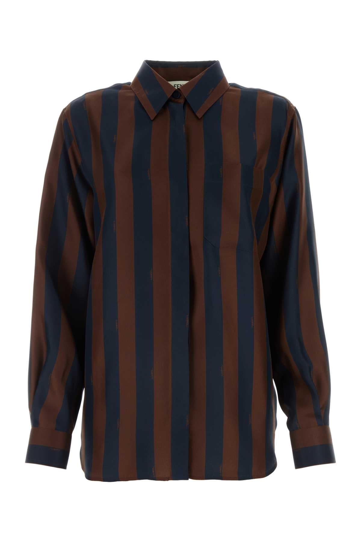 FENDI CAMICIA ALL OVER PEQUIN SILK For Women Exterior: 100% Silk