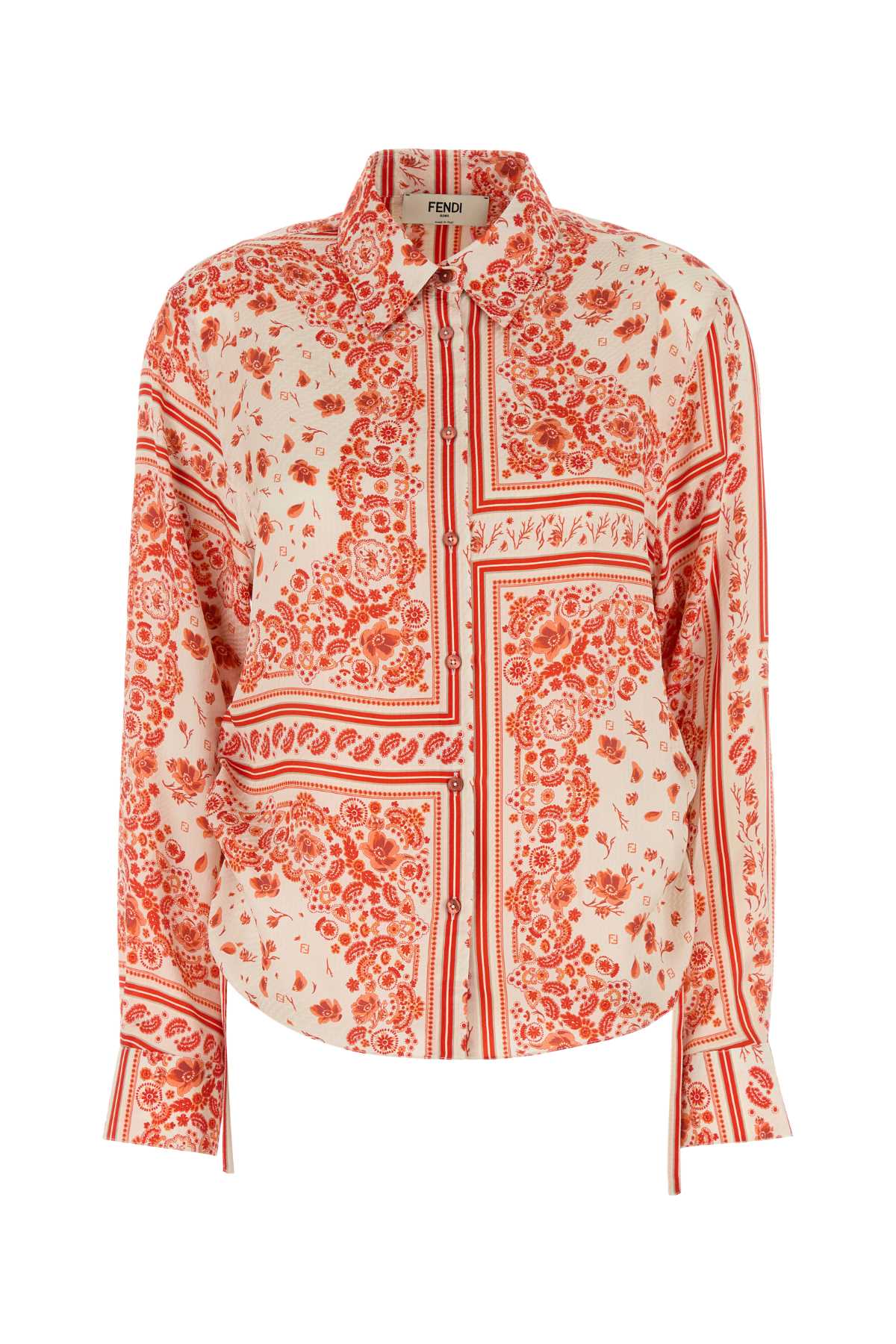 FENDI CAMICIA PATCHWORK BAND For Women Exterior: 100% Silk