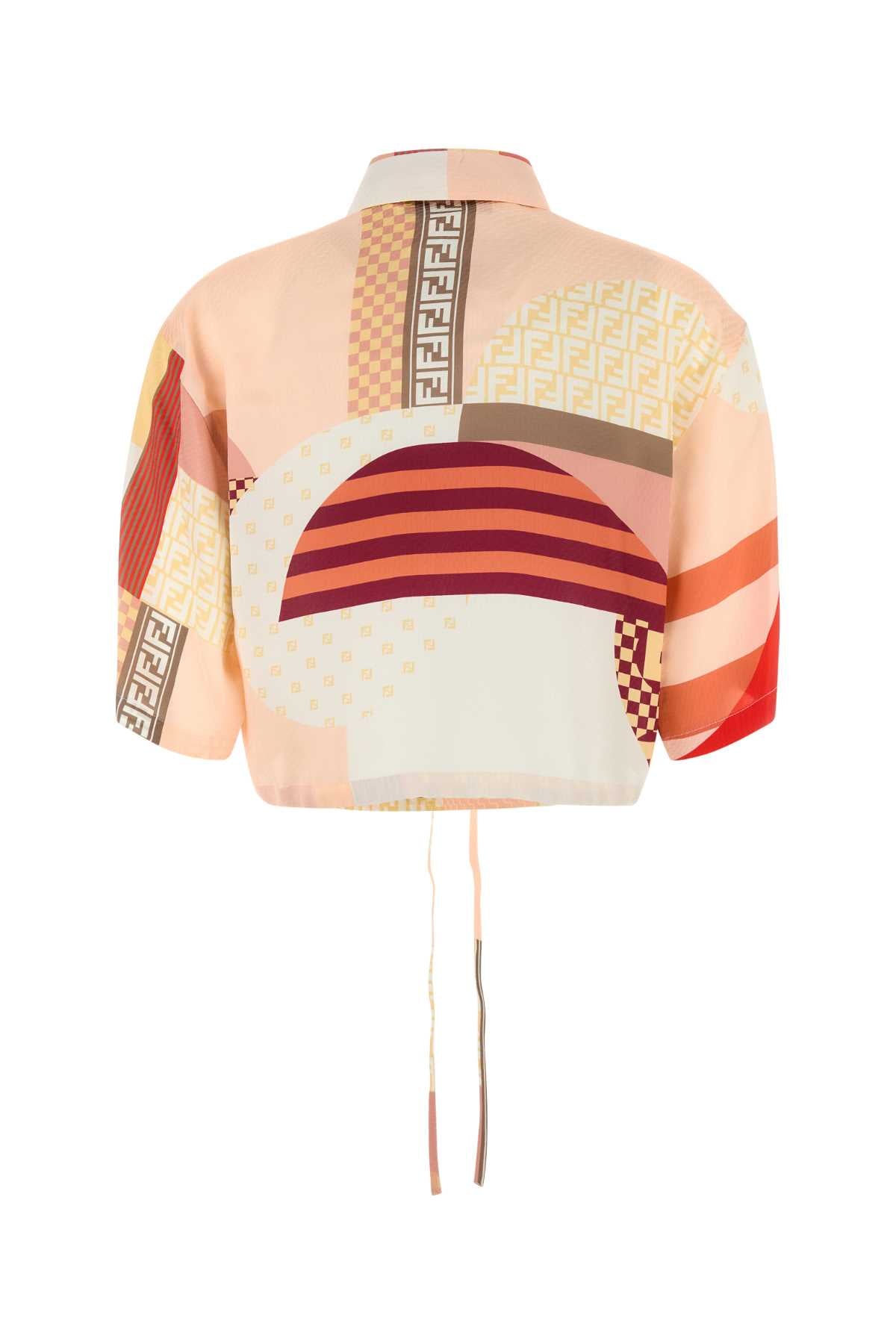 FENDI CAMICIA PATCHWORK CREPE SATIN For Women Exterior: 100% Silk
