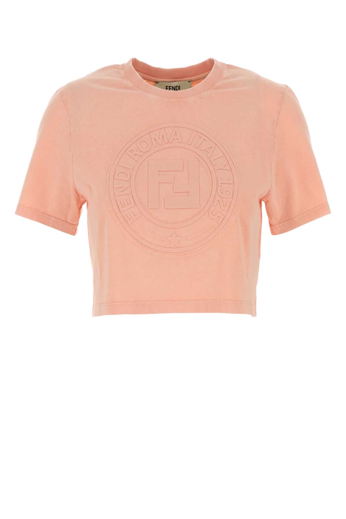 FENDI CROP LOGO TEE For Women Exterior: 100% Cotton