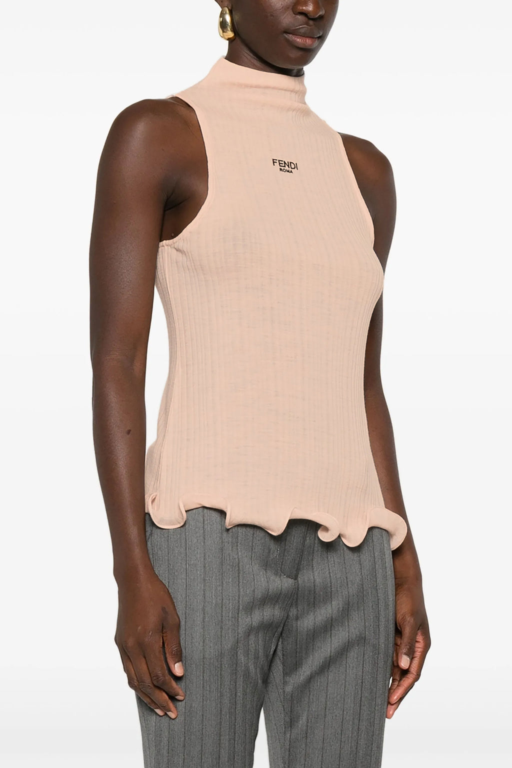 FENDI Ruffled top For Women 100% cotton