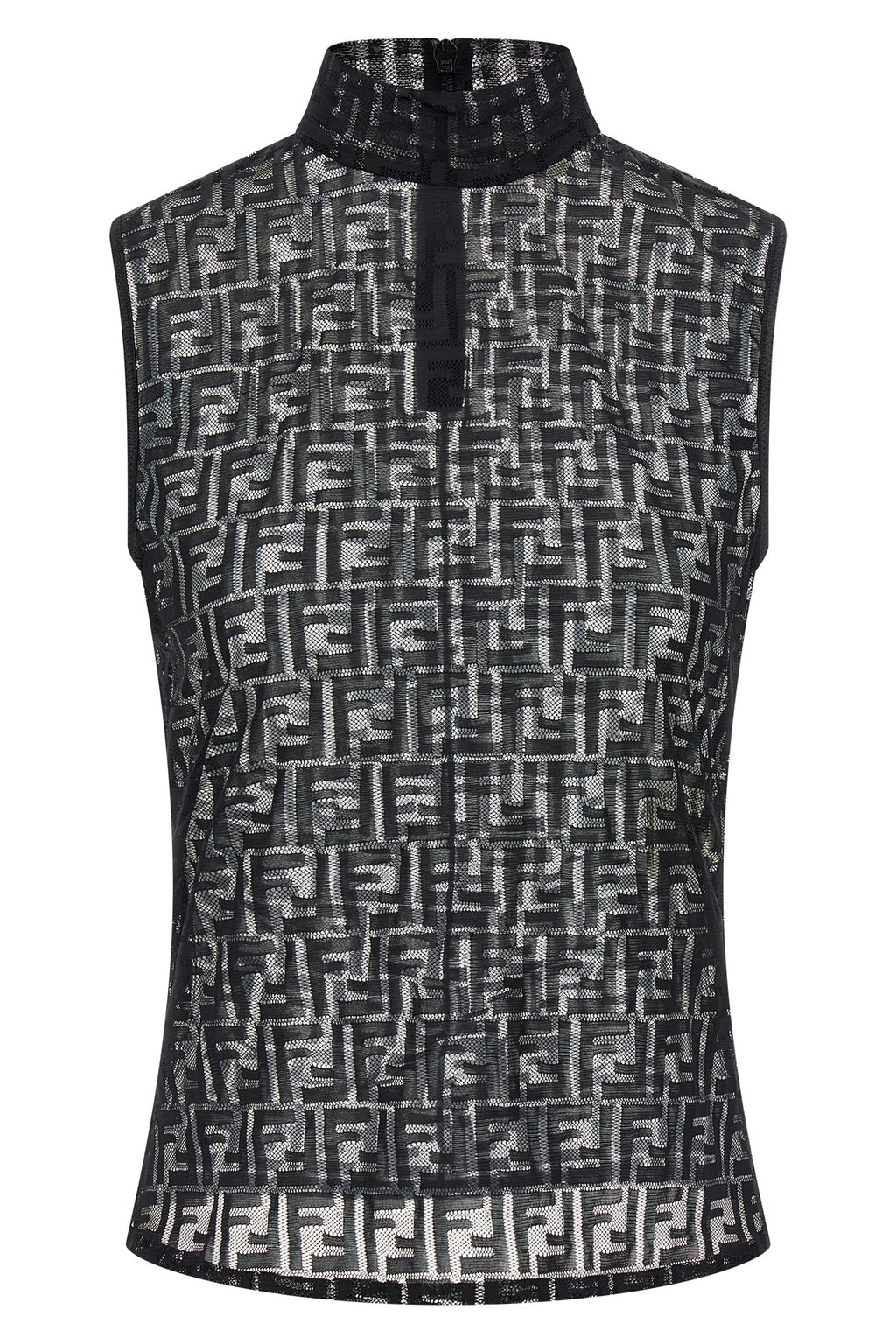 FENDI 'FF' lace top For Women 92% polyamide, 8% elastane
