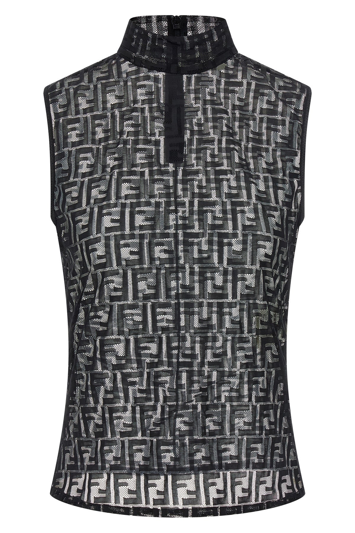 FENDI 'FF' lace top For Women 92% polyamide, 8% elastane