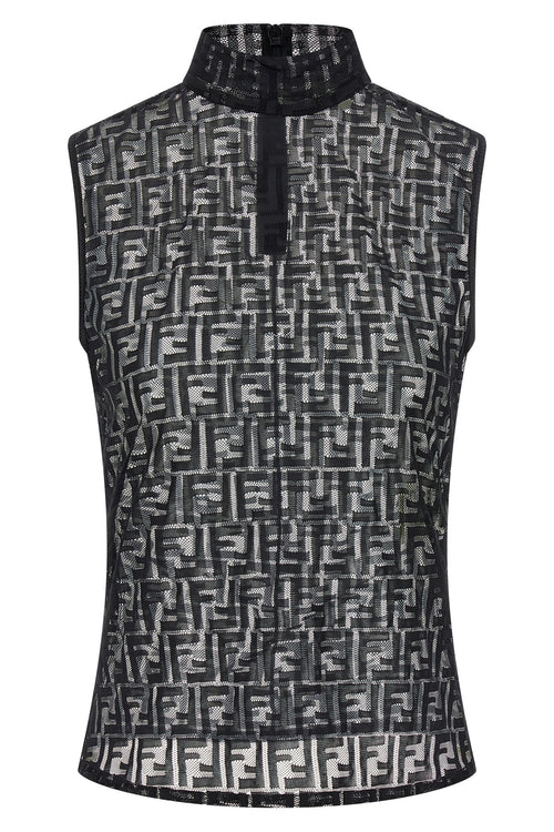 FENDI 'FF' lace top For Women 92% polyamide, 8% elastane