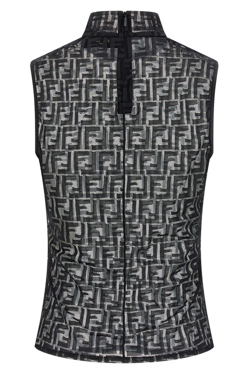 FENDI 'FF' lace top For Women 92% polyamide, 8% elastane