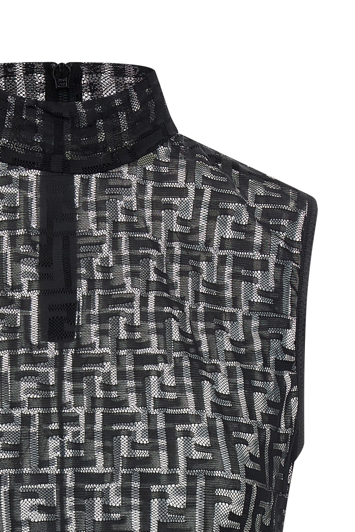 FENDI 'FF' lace top For Women 92% polyamide, 8% elastane