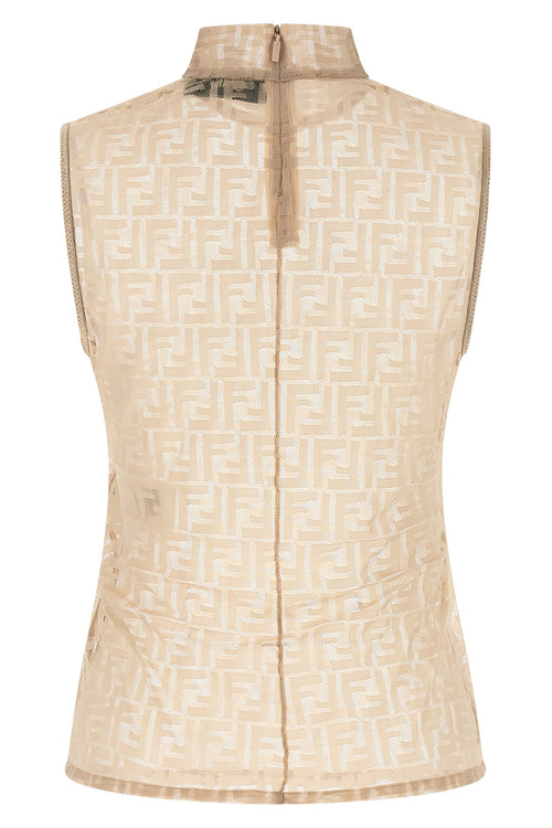 FENDI 'FF' lace top For Women 92% polyamide, 8% elastane
