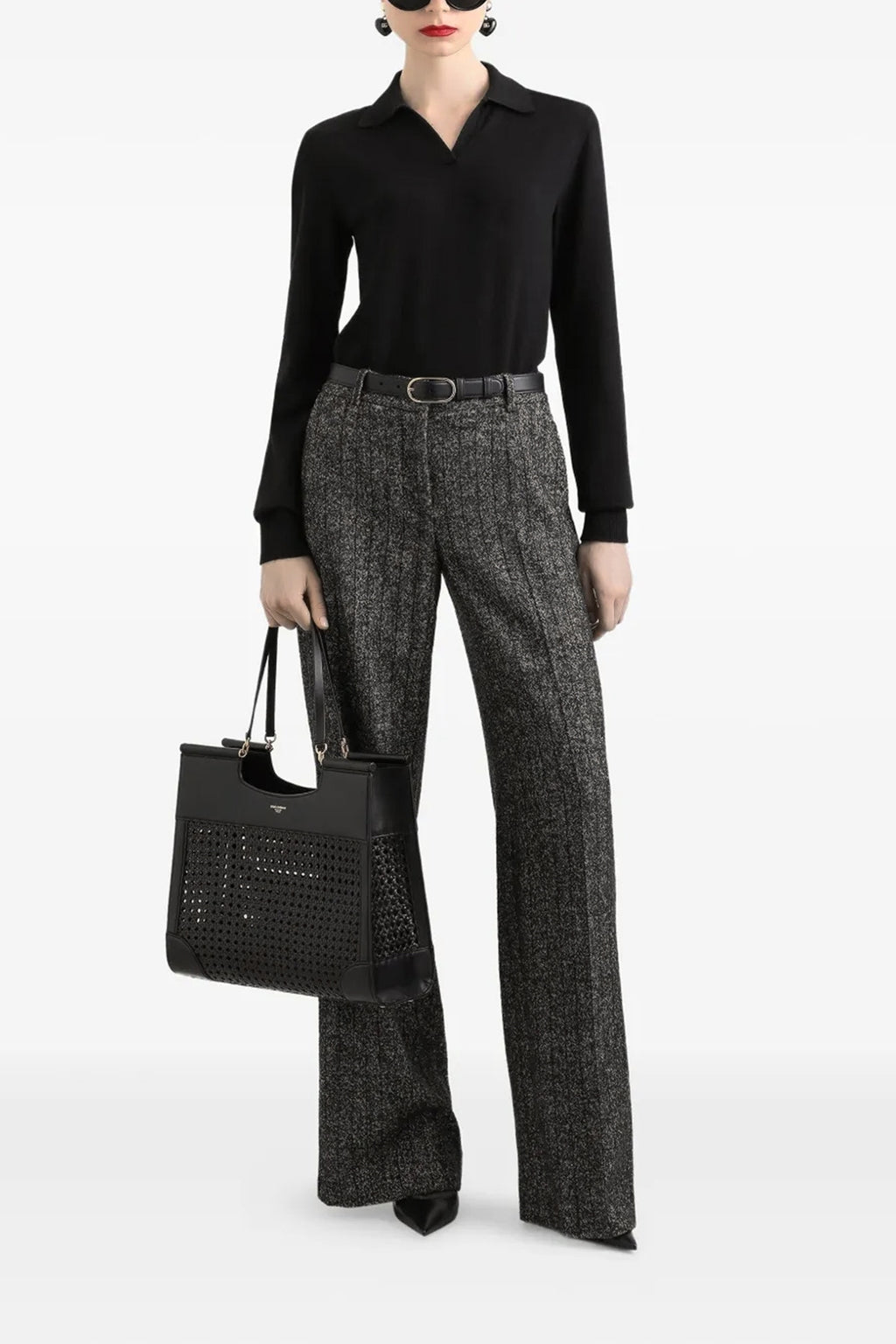 DOLCE & GABBANA Striped wool pants For Women 48% virgin wool 35% wool 16% polyamide 1% elastane