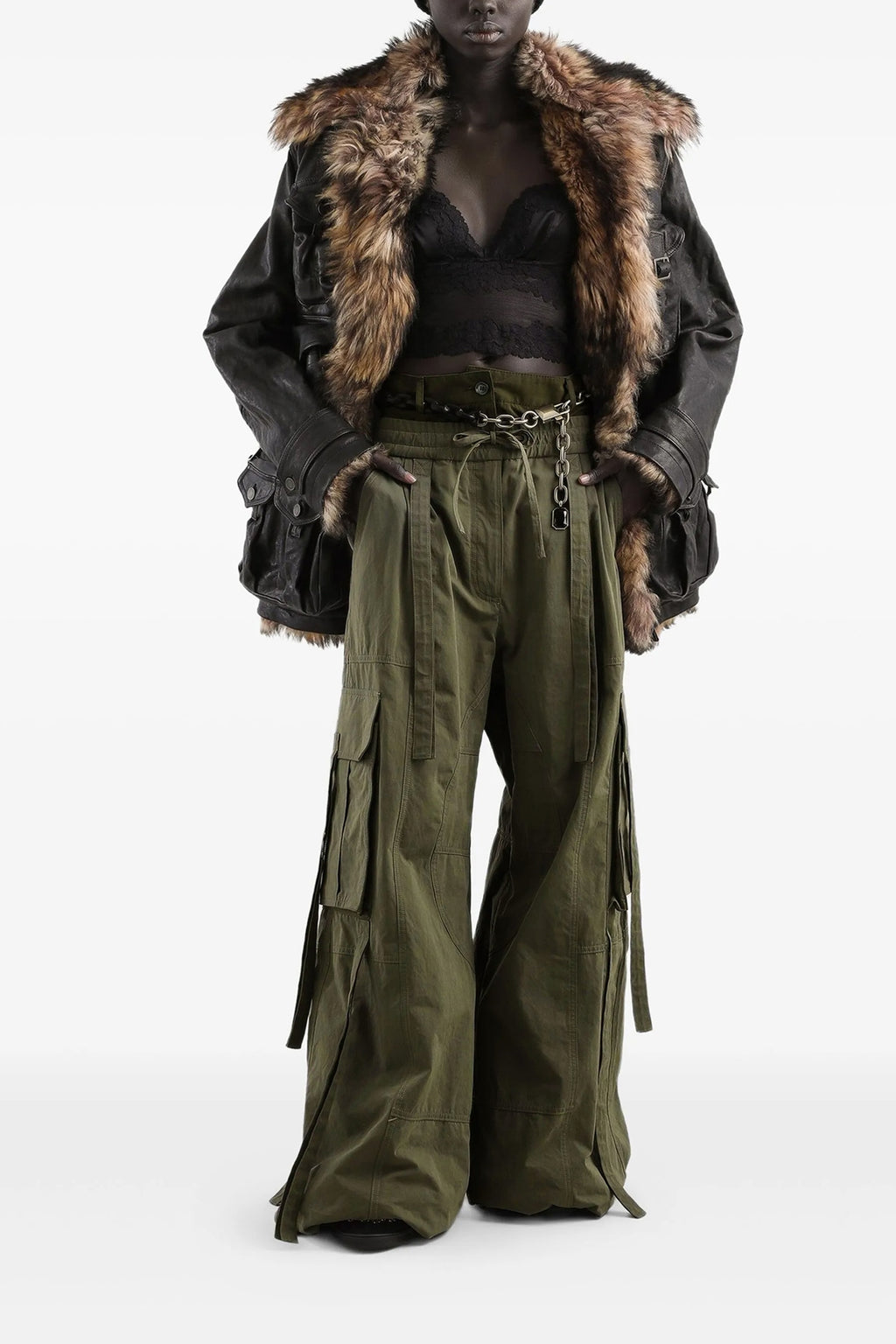 DOLCE & GABBANA Double layer cargo pants For Women 45% cotton 39% polyester 16% polyamide