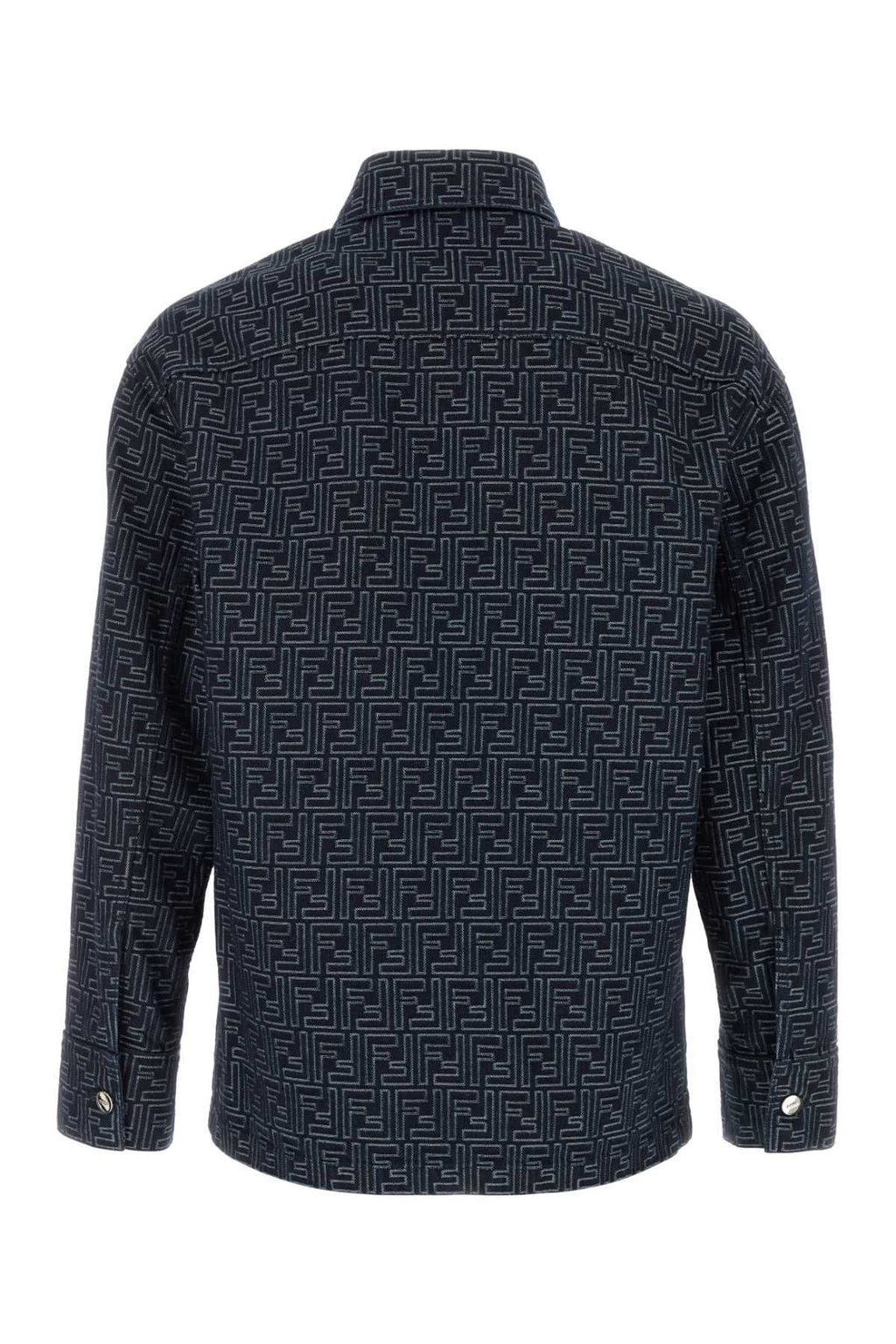 FENDI JACKET BLUE DENIM FF For Men Exterior: 100% Cotton
