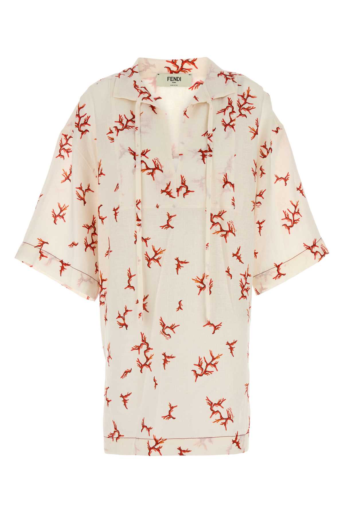 FENDI KAFTANO CORAL LINEN For Women Exterior: 100% Linen