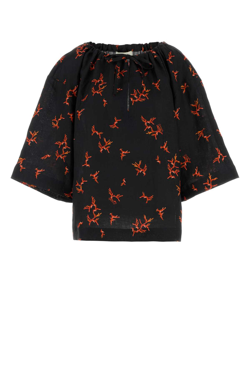 FENDI T-SHIRT FENDI EMBROIDE For Women Exterior: 100% Linen