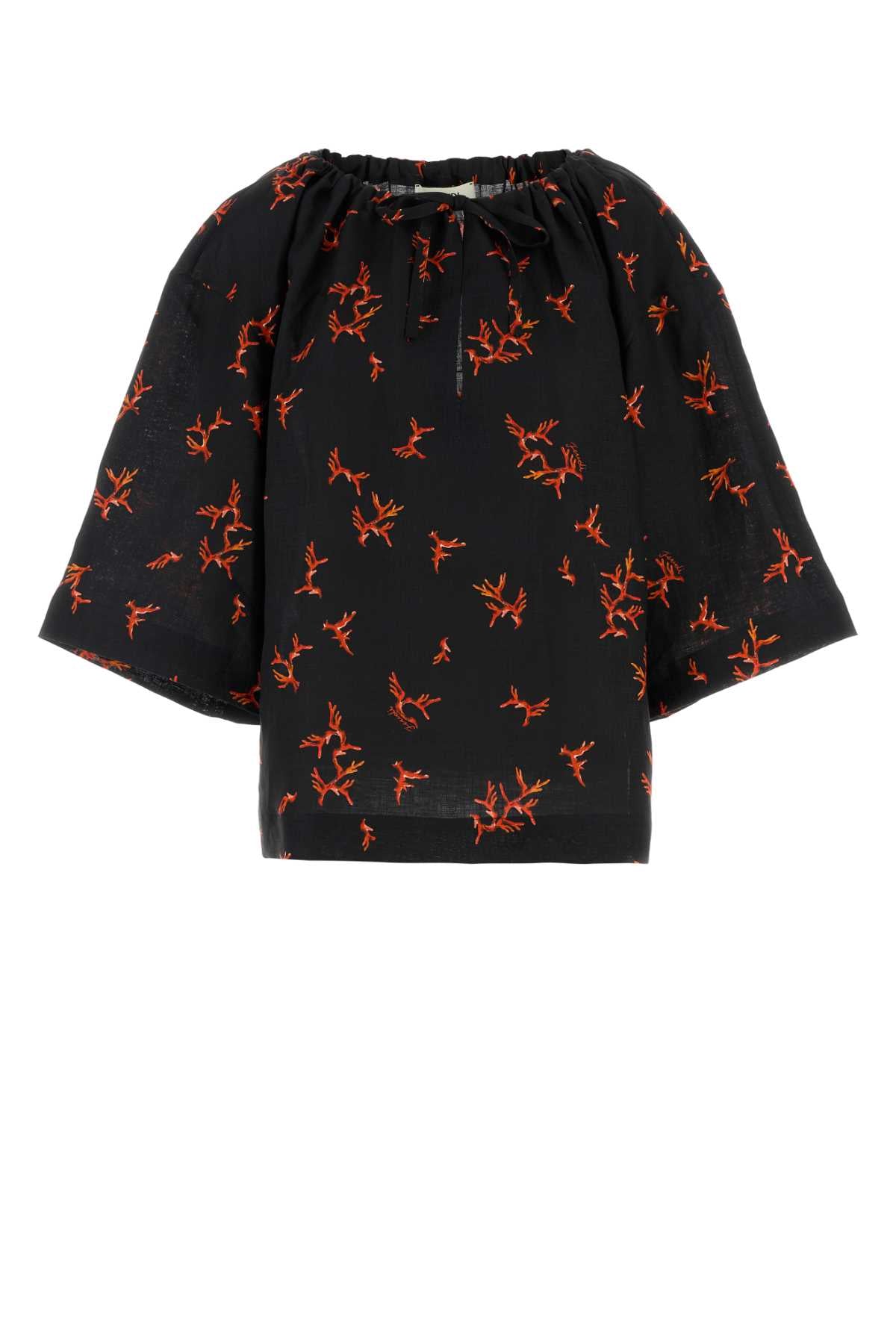 FENDI T-SHIRT FENDI EMBROIDE For Women Exterior: 100% Linen