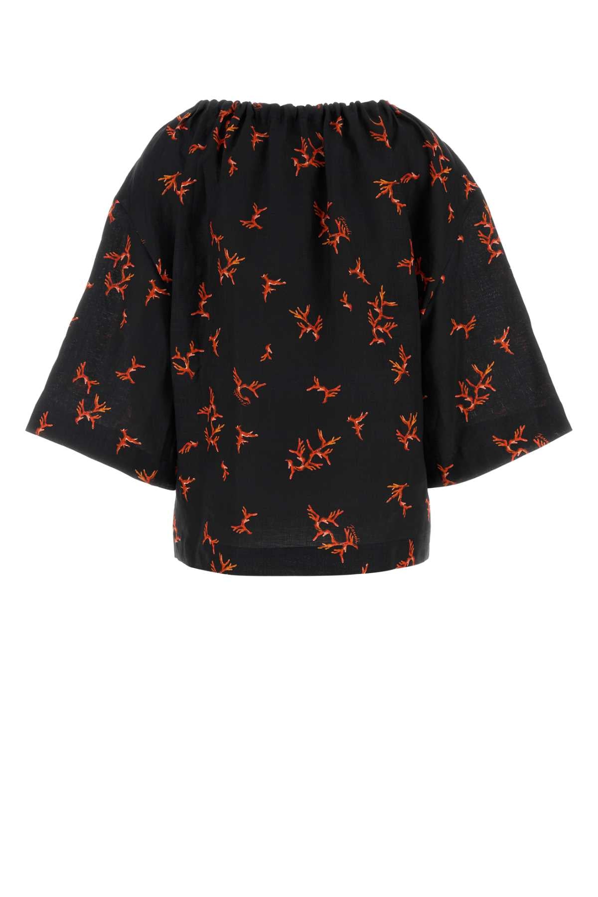 FENDI T-SHIRT FENDI EMBROIDE For Women Exterior: 100% Linen